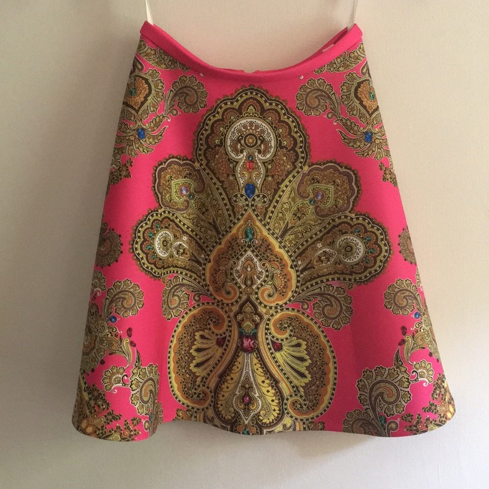 0 Ted Baker bright pink A line scuba skirt